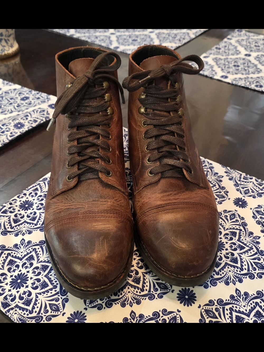 Men's Rustic Brown Leather Chukka Boots - Lace-Up Casual